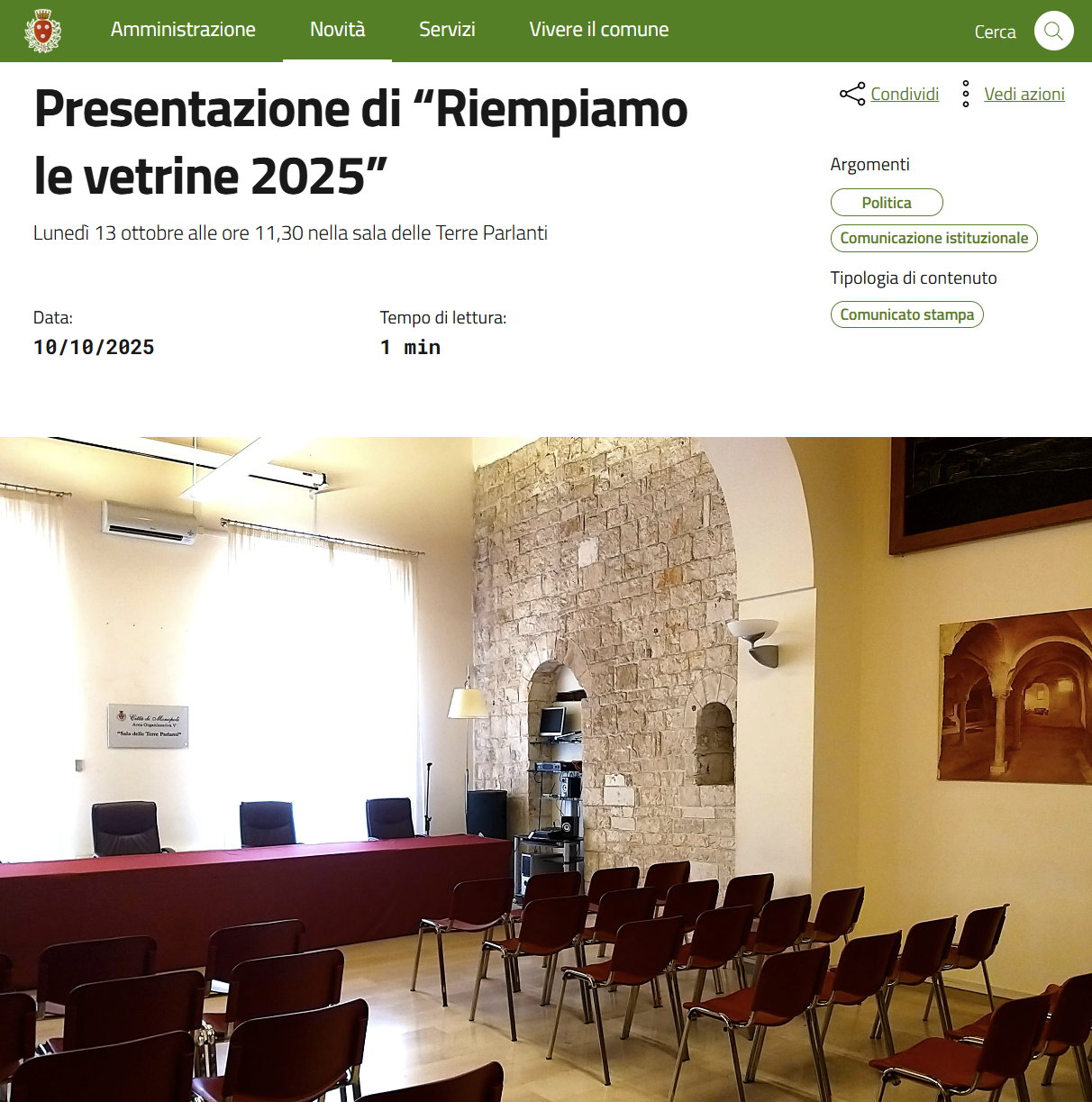 Presentazione di “Riempiamo le vetrine 2025” – Comune di Monopoli – 10 ...